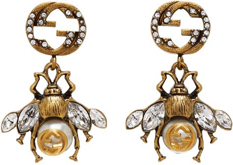 gucci bee earrings|safety pin earrings gucci.